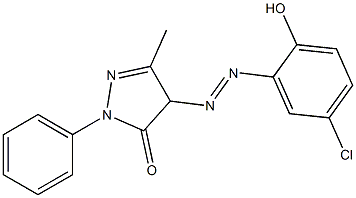 4-(5-Chloro-2-hydroxyphenylazo)-3-methyl-5-oxo-1-phenyl-2-pyrazoline Struktur