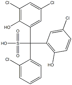 (2-Chlorophenyl)(3-chloro-6-hydroxyphenyl)(3,5-dichloro-2-hydroxyphenyl)methanesulfonic acid Struktur