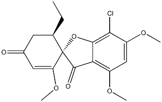 (2S,6'R)-7-Chloro-2',4,6-trimethoxy-6'-ethylspiro[benzofuran-2(3H),1'-[2]cyclohexene]-3,4'-dione Struktur