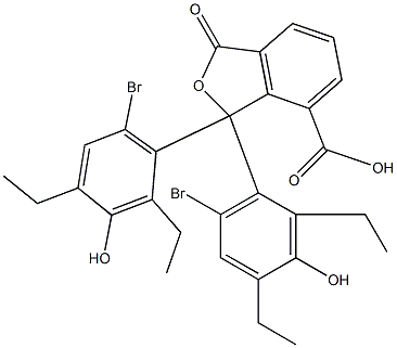 1,1-Bis(6-bromo-2,4-diethyl-3-hydroxyphenyl)-1,3-dihydro-3-oxoisobenzofuran-7-carboxylic acid Struktur