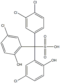 (3,4-Dichlorophenyl)bis(3-chloro-6-hydroxyphenyl)methanesulfonic acid Struktur