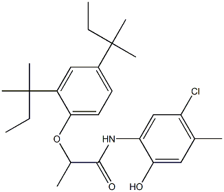 2-[2-(2,4-Di-tert-amylphenoxy)propanoylamino]-4-chloro-5-methylphenol Struktur