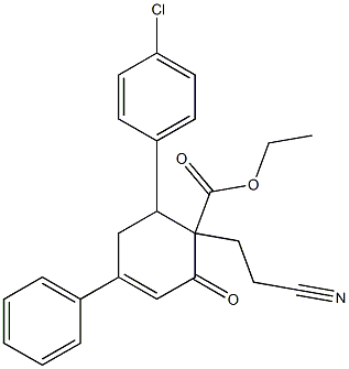 6-(4-Chlorophenyl)-1-(2-cyanoethyl)-2-oxo-4-phenyl-3-cyclohexene-1-carboxylic acid ethyl ester Struktur