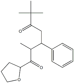 1-[(Tetrahydrofuran)-2-yl]-2,6,6-trimethyl-3-phenyl-1,5-heptanedione Struktur