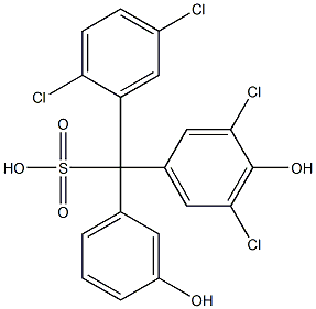 (2,5-Dichlorophenyl)(3,5-dichloro-4-hydroxyphenyl)(3-hydroxyphenyl)methanesulfonic acid Struktur