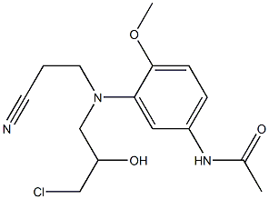 3'-[N-(2-Cyanoethyl)-N-(3-chloro-2-hydroxypropyl)amino]-4'-methoxyacetanilide Struktur