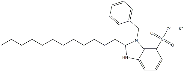 1-Benzyl-2,3-dihydro-2-dodecyl-1H-benzimidazole-7-sulfonic acid potassium salt Struktur