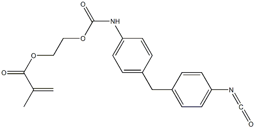 Methacrylic acid 2-[p-(p-isocyanatobenzyl)phenylcarbamoyloxy]ethyl ester Struktur