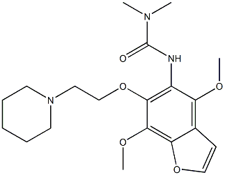 1-[4,7-Dimethoxy-6-(2-piperidinoethoxy)benzofuran-5-yl]-3,3-dimethylurea Struktur