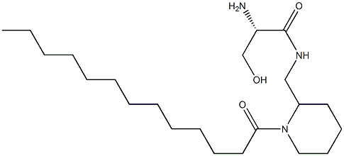 (2S)-2-Amino-N-[(1-tridecanoyl-2-piperidinyl)methyl]-3-hydroxypropanamide Struktur