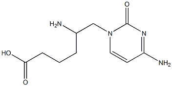 6-[(4-Amino-1,2-dihydro-2-oxopyrimidin)-1-yl]-5-aminohexanoic acid Struktur