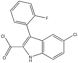 5-Chloro-3-(2-fluorophenyl)-1H-indole-2-carbonyl chloride Struktur