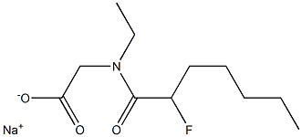 N-Ethyl-N-(2-fluoroheptanoyl)glycine sodium salt Struktur