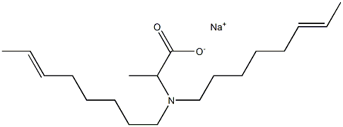 2-[Di(6-octenyl)amino]propanoic acid sodium salt Struktur