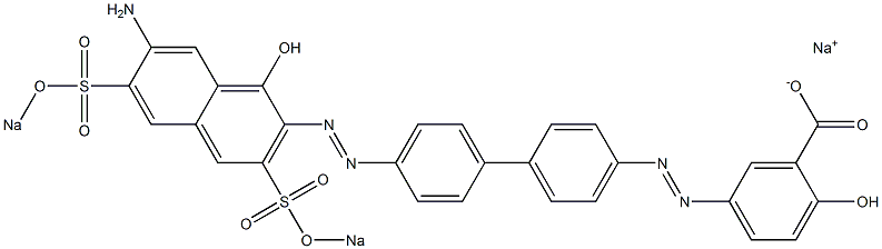 5-[[4'-[[7-Amino-1-hydroxy-3,6-bis(sodiosulfo)-2-naphthalenyl]azo]-1,1'-biphenyl-4-yl]azo]-2-hydroxybenzoic acid sodium salt Struktur