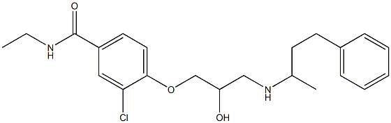 1-[4-[Ethylcarbamoyl]-2-chlorophenoxy]-3-[(1-methyl-3-phenylpropyl)amino]-2-propanol Struktur