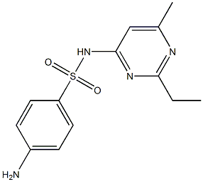 4-Amino-N-(2-ethyl-6-methyl-4-pyrimidinyl)benzenesulfonamide Struktur