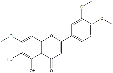 5,6-Dihydroxy-3',4',7-trimethoxyflavone Struktur