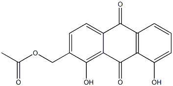 1,8-Dihydroxy-2-(acetoxymethyl)anthracene-9,10-dione Struktur