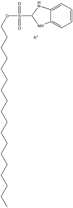 2,3-Dihydro-2-octadecyl-1H-benzimidazole-2-sulfonic acid potassium salt Struktur