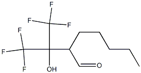 2-[1-Hydroxy-2,2,2-trifluoro-1-(trifluoromethyl)ethyl]heptanal Struktur