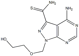 4-Amino-1-(2-hydroxyethoxymethyl)-1H-pyrazolo[3,4-d]pyrimidine-3-carbothioamide Struktur