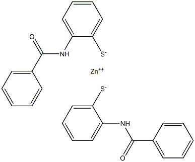 Zinc bis[2-(phenylcarbonylamino)benzenethiolate] Struktur