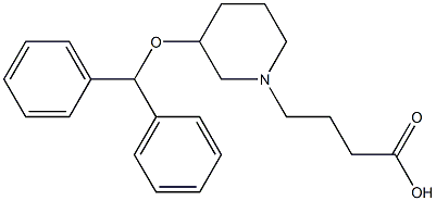 4-[3-(Benzhydryloxy)piperidino]butanoic acid Struktur