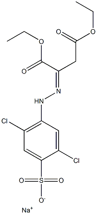 2,5-Dichloro-4-[N'-[1,2-bis(ethoxycarbonyl)ethylidene]hydrazino]benzenesulfonic acid sodium salt Struktur