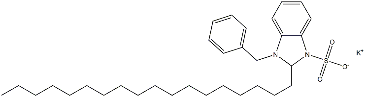 1-Benzyl-2,3-dihydro-2-octadecyl-1H-benzimidazole-3-sulfonic acid potassium salt Struktur