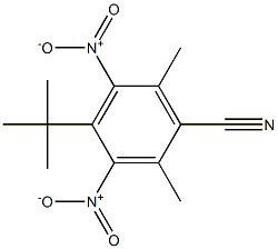 4-tert-Butyl-2,6-dimethyl-3,5-dinitrobenzenecarbonitrile Struktur