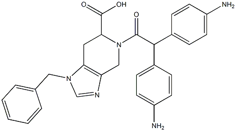 1-Benzyl-5-[bis(4-aminophenyl)acetyl]-4,5,6,7-tetrahydro-1H-imidazo[4,5-c]pyridine-6-carboxylic acid Struktur