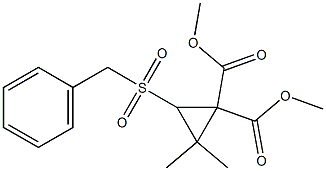 3-Benzylsulfonyl-2,2-dimethylcyclopropane-1,1-dicarboxylic acid dimethyl ester Struktur