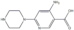 4-Amino-2-(1-piperazinyl)-5-pyridinecarboxylic acid Struktur