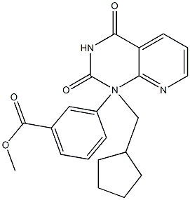 3-[(3-Cyclopentylmethyl-1,2,3,4-tetrahydro-2,4-dioxopyrido[2,3-d]pyrimidin)-1-yl]benzoic acid methyl ester Struktur