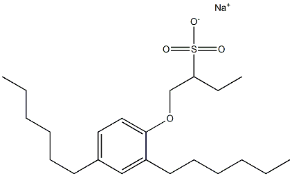 1-(2,4-Dihexylphenoxy)butane-2-sulfonic acid sodium salt Struktur