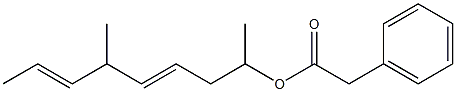 Phenylacetic acid 1,5-dimethyl-3,6-octadienyl ester Struktur