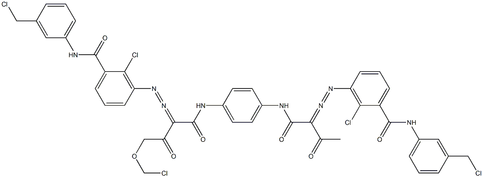 3,3'-[2-(Chloromethoxy)-1,4-phenylenebis[iminocarbonyl(acetylmethylene)azo]]bis[N-[3-(chloromethyl)phenyl]-2-chlorobenzamide] Struktur