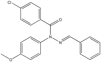 1-Benzylidene-2-(p-chlorobenzoyl)-2-(p-methoxyphenyl)hydrazine Struktur