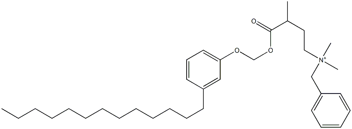 N,N-Dimethyl-N-benzyl-N-[3-[[(3-tridecylphenyloxy)methyl]oxycarbonyl]butyl]aminium Struktur