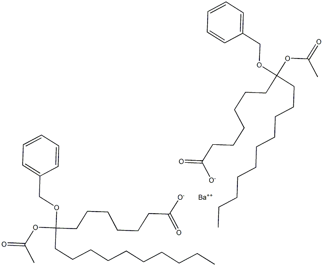 Bis(8-benzyloxy-8-acetyloxystearic acid)barium salt Struktur