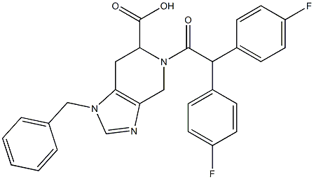 1-Benzyl-5-[bis(4-fluorophenyl)acetyl]-4,5,6,7-tetrahydro-1H-imidazo[4,5-c]pyridine-6-carboxylic acid Struktur