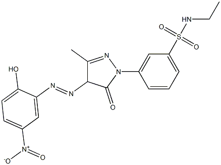 N-Ethyl-3-[4-(2-hydroxy-5-nitrophenylazo)-3-methyl-5-oxo-2-pyrazolin-1-yl]benzenesulfonamide Struktur