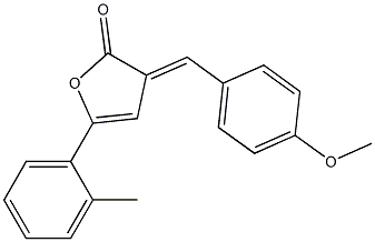 (3E)-3-(4-Methoxybenzylidene)-5-[2-methylphenyl]furan-2(3H)-one Struktur