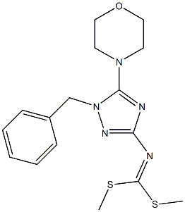 (2-Benzyl-3-morpholino-2H-1,2,4-triazol-5-yl)imidodithiocarbonic acid dimethyl ester Struktur