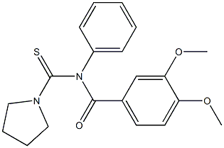 N-(3,4-Dimethoxybenzoyl)-N-phenyl-1-pyrrolidinecarbothioamide Struktur