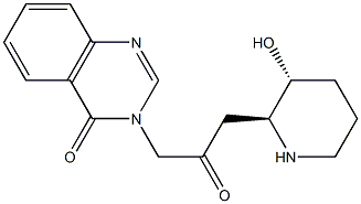 3-[3-[(2S,3R)-3-Hydroxy-2-piperidinyl]-2-oxopropyl]quinazolin-4(3H)-one Struktur