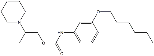 3-(Hexyloxy)carbanilic acid 2-piperidinopropyl ester Struktur