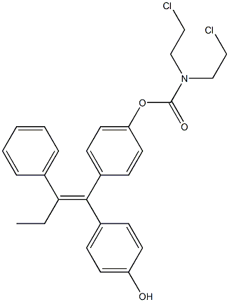 N,N-Bis(2-chloroethyl)carbamic acid 4-[(Z)-1-(4-hydroxyphenyl)-2-phenyl-1-butenyl]phenyl ester Struktur