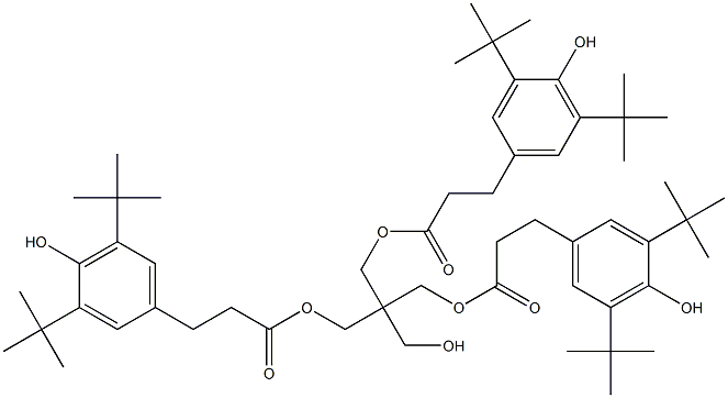 Bis[3,5-di(tert-butyl)-4-hydroxybenzenepropionic acid]2-[[3-[3,5-di(tert-butyl)-4-hydroxyphenyl]-1-oxopropoxy]methyl]-2-(hydroxymethyl)-1,3-propanediyl ester Struktur